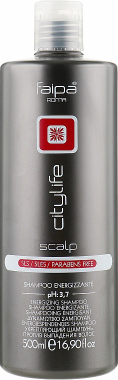 FAIPA CITY LIFE SCALP Energizing Shampoo Шампунь енергетичний проти випадіння з Ірбою мате pH3.7, 500мл (Оригінал)