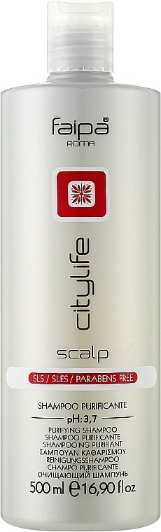 FAIPA CITY LIFE SCALP Purifying Shampoo Шампунь очищаючий проти лупи з Чайним деревом pH3.7, 500 мл (Оригінал), фото 1