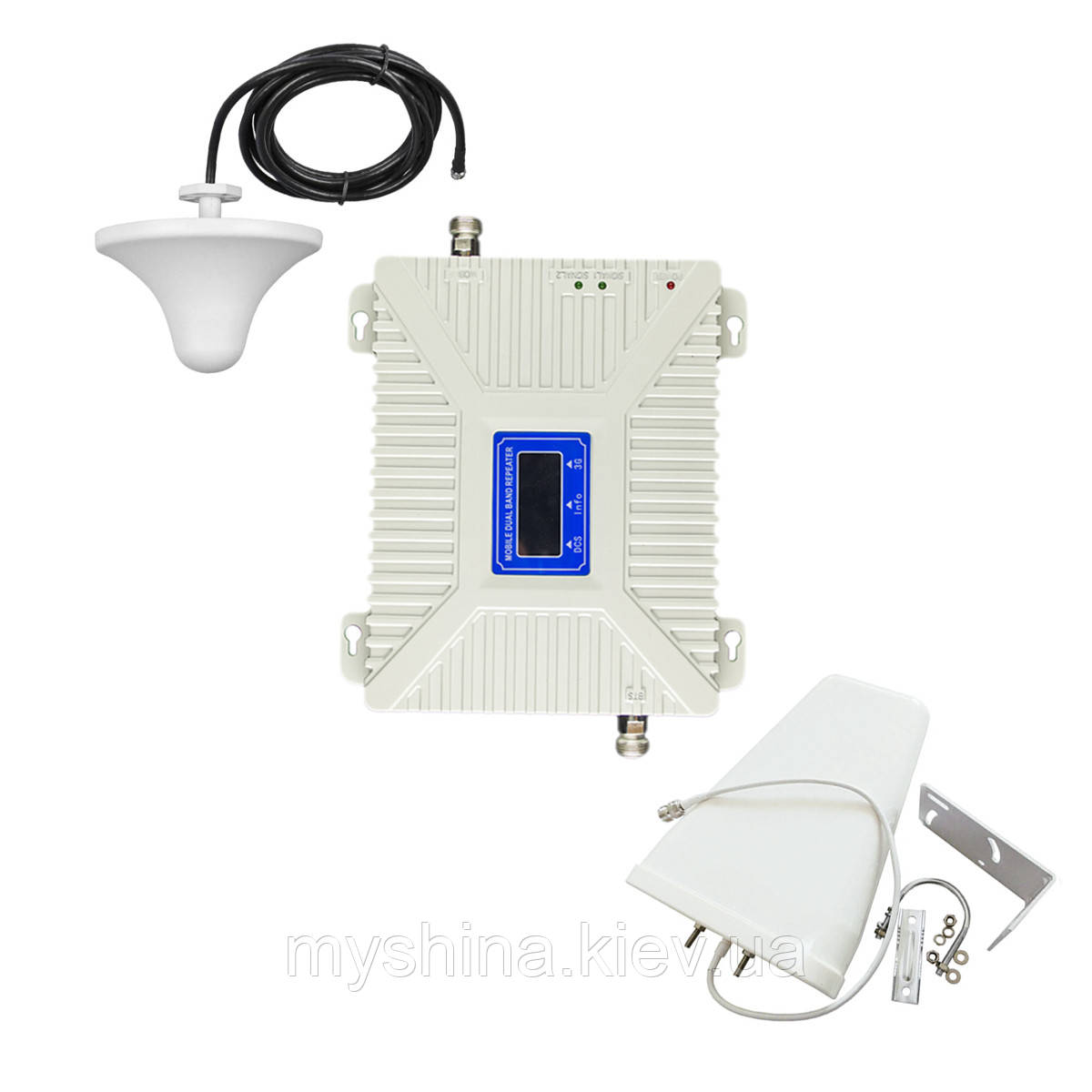 Комплект GSM Репітер 900/1800 МГц підсилювач мобільного голосового зв'язку та інтернету Aspor з антеною 10 дБ, фото 1
