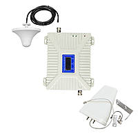 Комплект GSM Репітер 900/1800 МГц підсилювач мобільного голосового зв'язку та інтернету Aspor з антеною 10 дБ