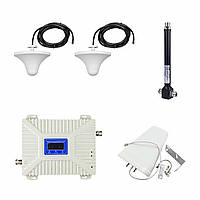 Комплект GSM Репітер 900/1800 МГц підсилювач зв'язку Aspor з двома внутрішніми антенами