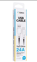 Кабель Gelius Full Silicon Cable USB to Type-C GP-UCN001C 18W 1.2m Black-White, фото 4