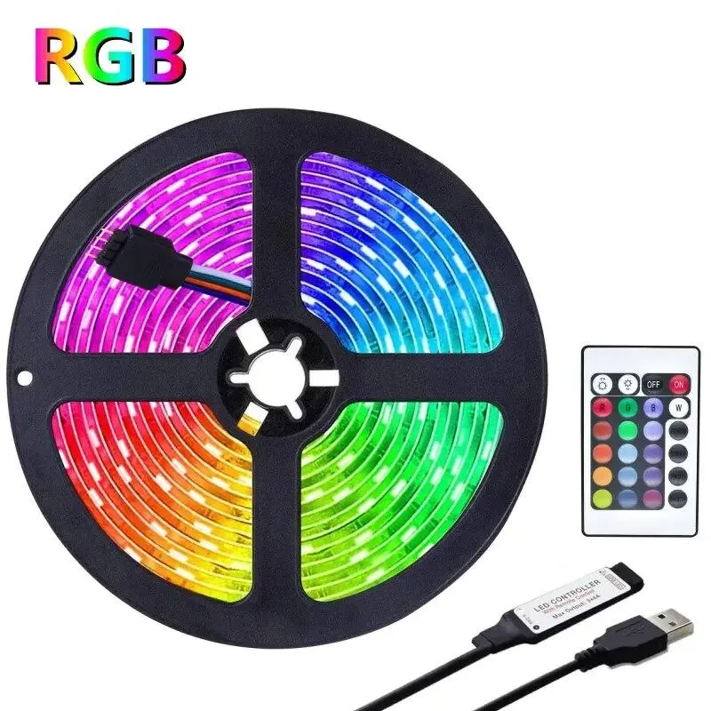 Світлодіодна стрічка з пультом RGB TV LED CB-5050RGB USB 5 метрів, кольорова діодна стрічка