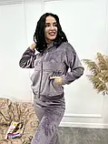 Махровий костюм для дому в кольорах штани та кофта з капюшоном та кишенями на блискавці, фото 4