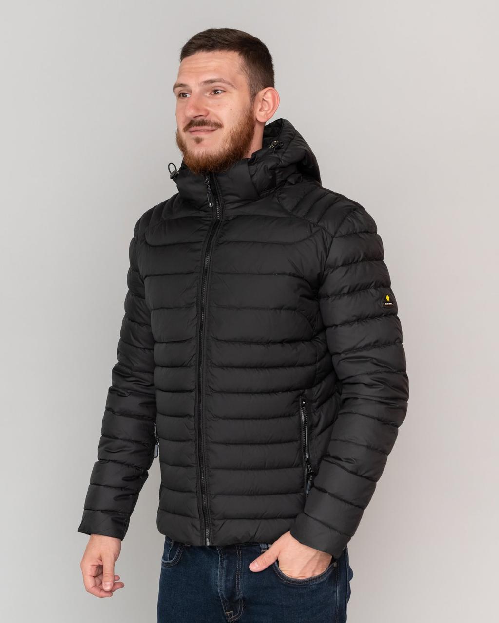 Чоловіча тепла зимова куртка Black Vinyl, чоловічі зимові куртки чорний. Чоловічий одяг, фото 1