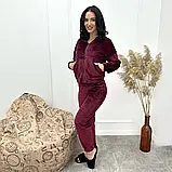 Махровий костюм для дому в кольорах штани та кофта з капюшоном та кишенями на блискавці, фото 2