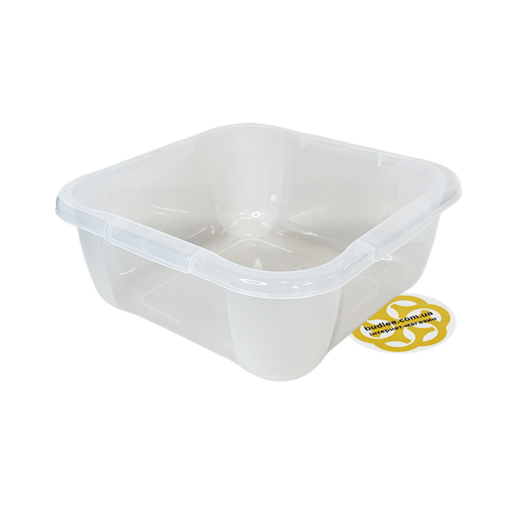 Миска квадратна пластикова 15 Л без кришки, прозорий SNMZ, фото 1