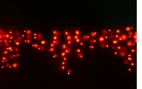 Гірлянда бахрома прозорий дріт вулиця червона 124LF-RED, фото 1