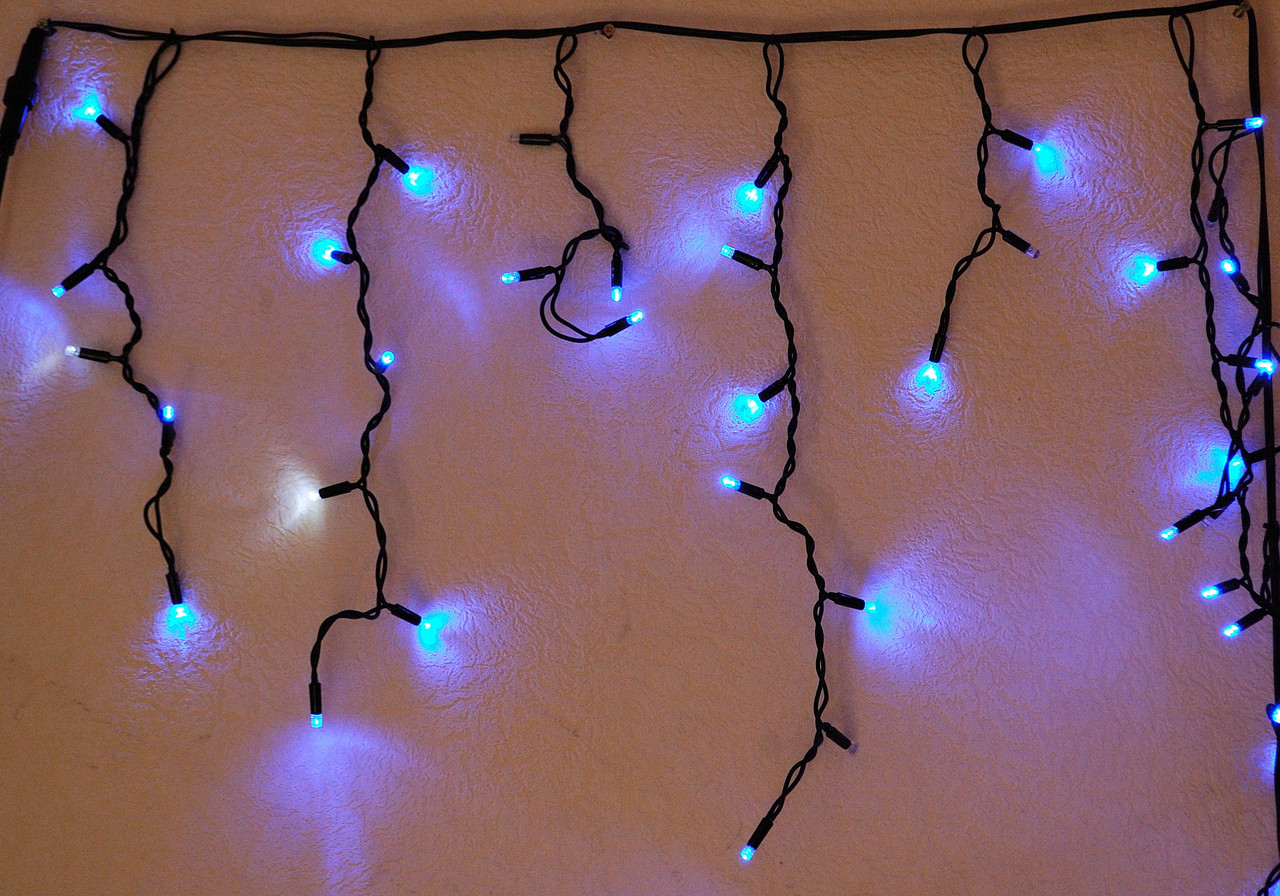 Вулична гірлянда Бахрома 3 метри 100 LED ламп, герметична IP65 синя, фото 1