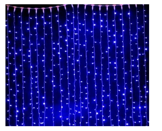 Гірлянда Штора 3х3м синя з ефектом мерехтіння, фото 1