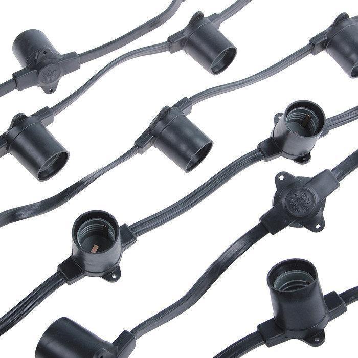 Вулична РЕТРО Гірлянда 20 патронів 5 м чорний дріт, фото 1