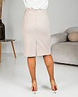 Спідниця Ярослава молочна, однотонна демісезонна спідниця-олівець, фото 7