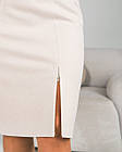 Спідниця Ярослава молочна, однотонна демісезонна спідниця-олівець, фото 9