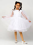 Пишне біле ошатне плаття для дівчинки "Сніжка" (116р), фото 3