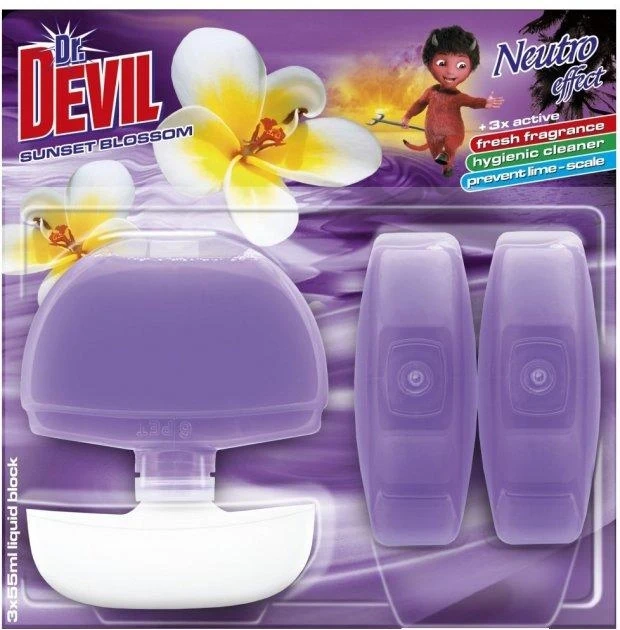 Рідкий туалетний блок Dr. Devil "Квітковий захід" (3шт x 55мл.)