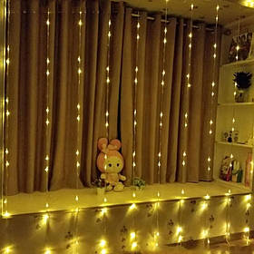 Гірлянда штора Водоспад, 3x1,5м, 10 ниток, 300 LED, 220В, 8 режимів, Теплий білий