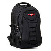 Школьный рюкзак подростковый для мальчика тканевый для ноутбука 15" на 6-11 класс черный Power in Eavas 9069