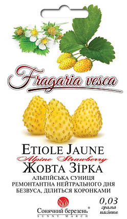 Насіння суниці Жовта Зірка 0,03 г ТМ СОНЯЧНИЙ БЕРЕЗЕНЬ, фото 2