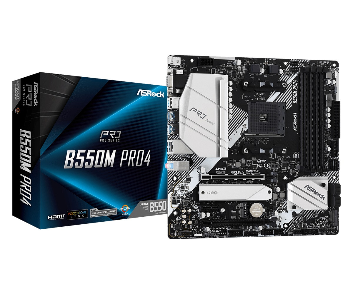 Материнська плата ASRock B550M Pro4 Socket AM4, фото 1