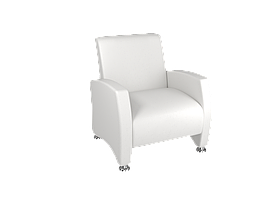 Крісло Pearl | Перлина . 75см. Біла екошкіра (Колір S01)