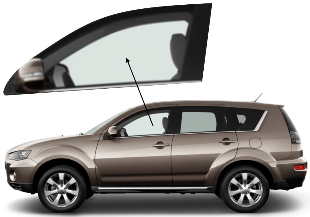 Бічне скло Mitsubishi Outlander 2006-2012 XL передніх дверей ліве, фото 1