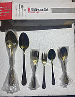 Набор золотых серебряных приборов, набор столовых приборов из нержавеющей стали из 18 предметов, Amazon, Герма