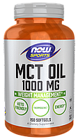 Now Foods sports MCT oil 1000mg 150 капсул, масло со среднецепочечными триглицеридами