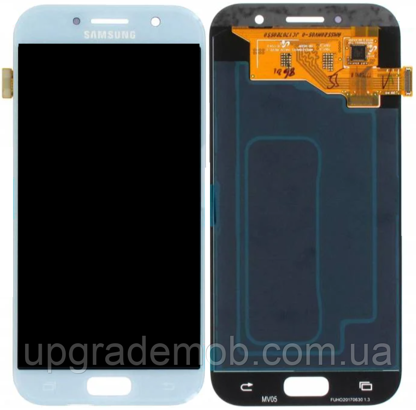 Дисплей модуль тачскрин Samsung A520 Galaxy A5 2017 блакитний Blue Mist OLED