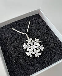 Срібне кольє з фіанітами «Сніжинка» - 925 проби (45 см)