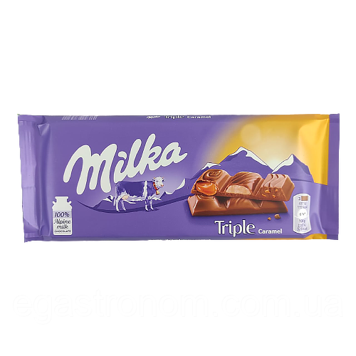 Шоколад молочний Мilka потрійна карамель Triple Caramel 90 г