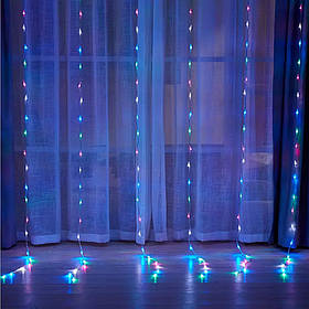Гірлянда штора Водоспад, 3x2м, 10 ниток, 240 LED, 220В, 8 режимів