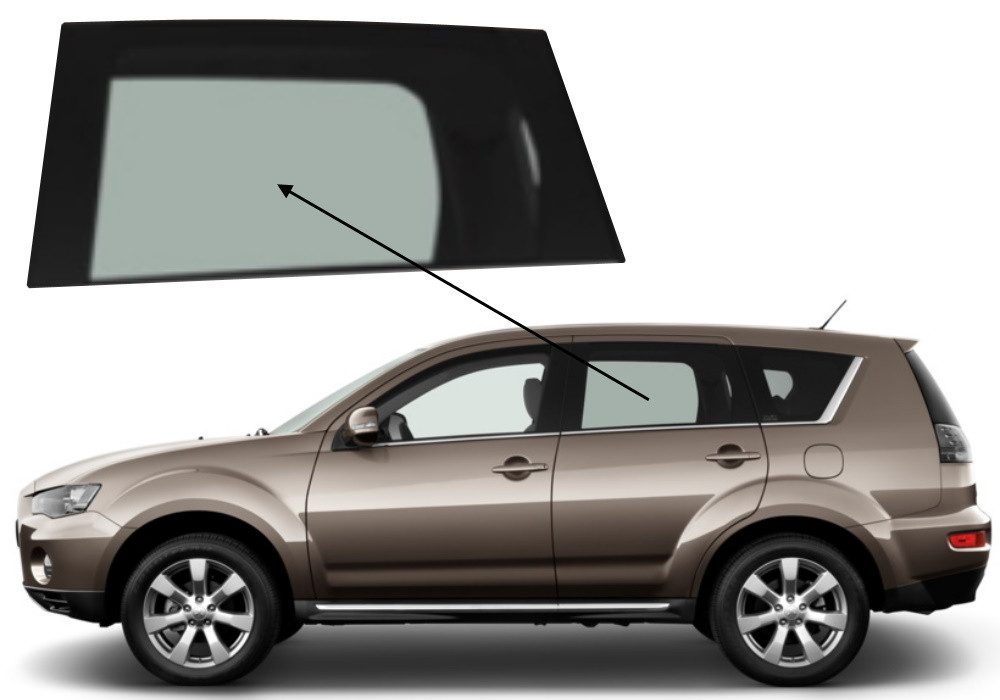 Бічне скло Mitsubishi Outlander 2006-2012 XL задніх дверей ліве