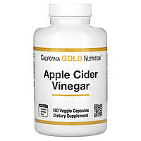 Яблочный уксус 900 мг Apple Cider Vinegar California Gold Nutrition для обмена веществ 180 растительных капсул