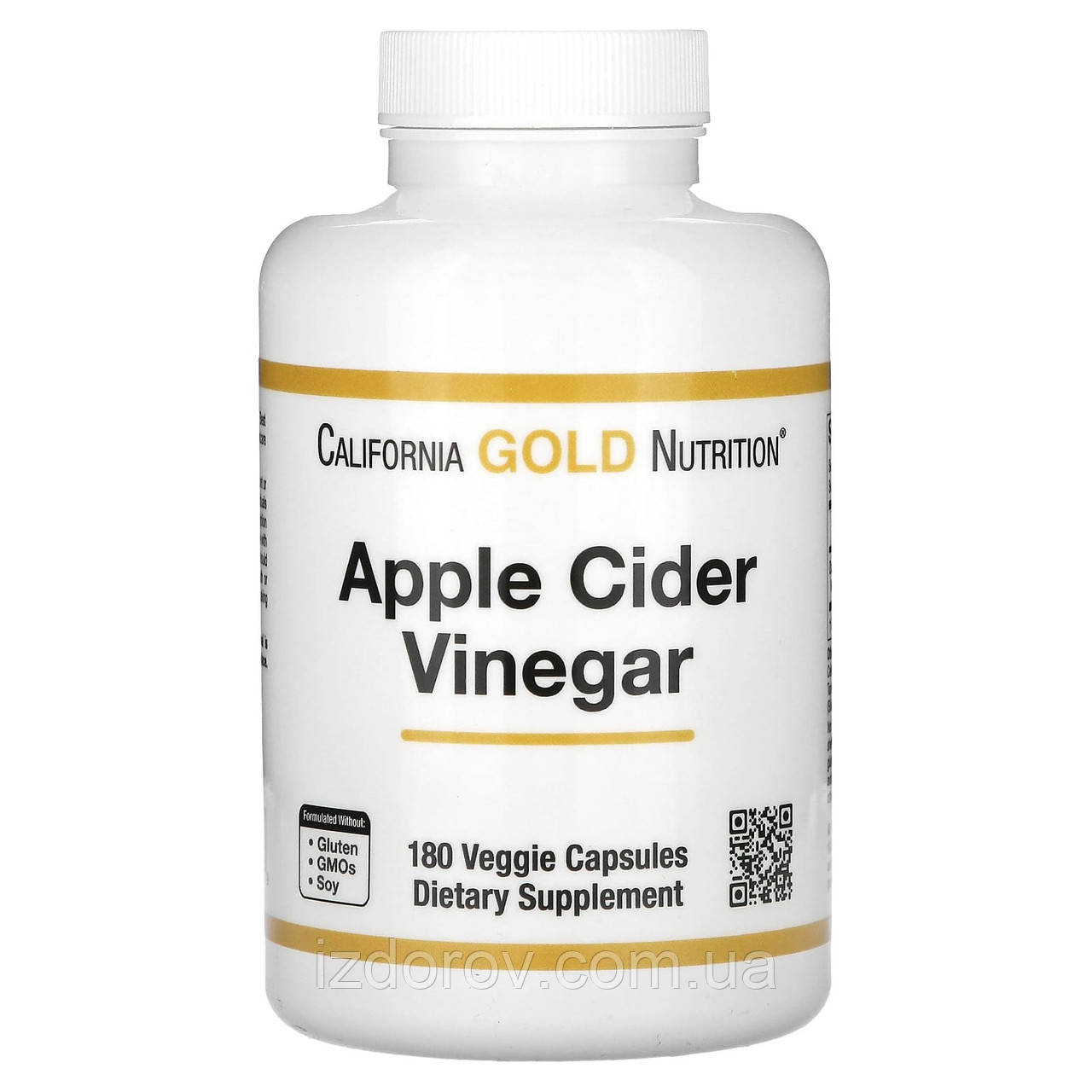 Яблучний оцет 900 мг Apple Cider Vinegar California Gold Nutrition для обміну речовин 180 рослинних капсул
