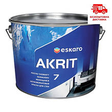 Eskaro Akrit 7 миється шовково-матова фарба для стін 9,5 л.