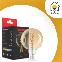 Лампа LED Vestum филамент G95 E27 6W 2500К Golden twist