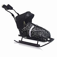 Санки Prampol с подножками и толкателем 7 в 1 полная комплектация (Польша)