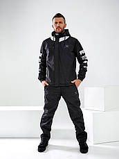Чоловічий зимовий спортивний костюм Puma чорний утеплений плащівка на флісі S, фото 5