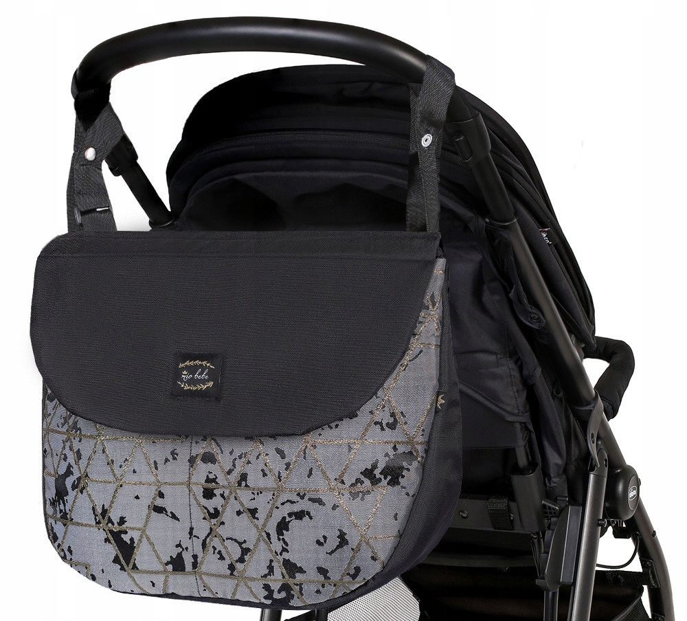 Універсальна сумка для мами коляски Mio Bebe Чорна з золотим, фото 1