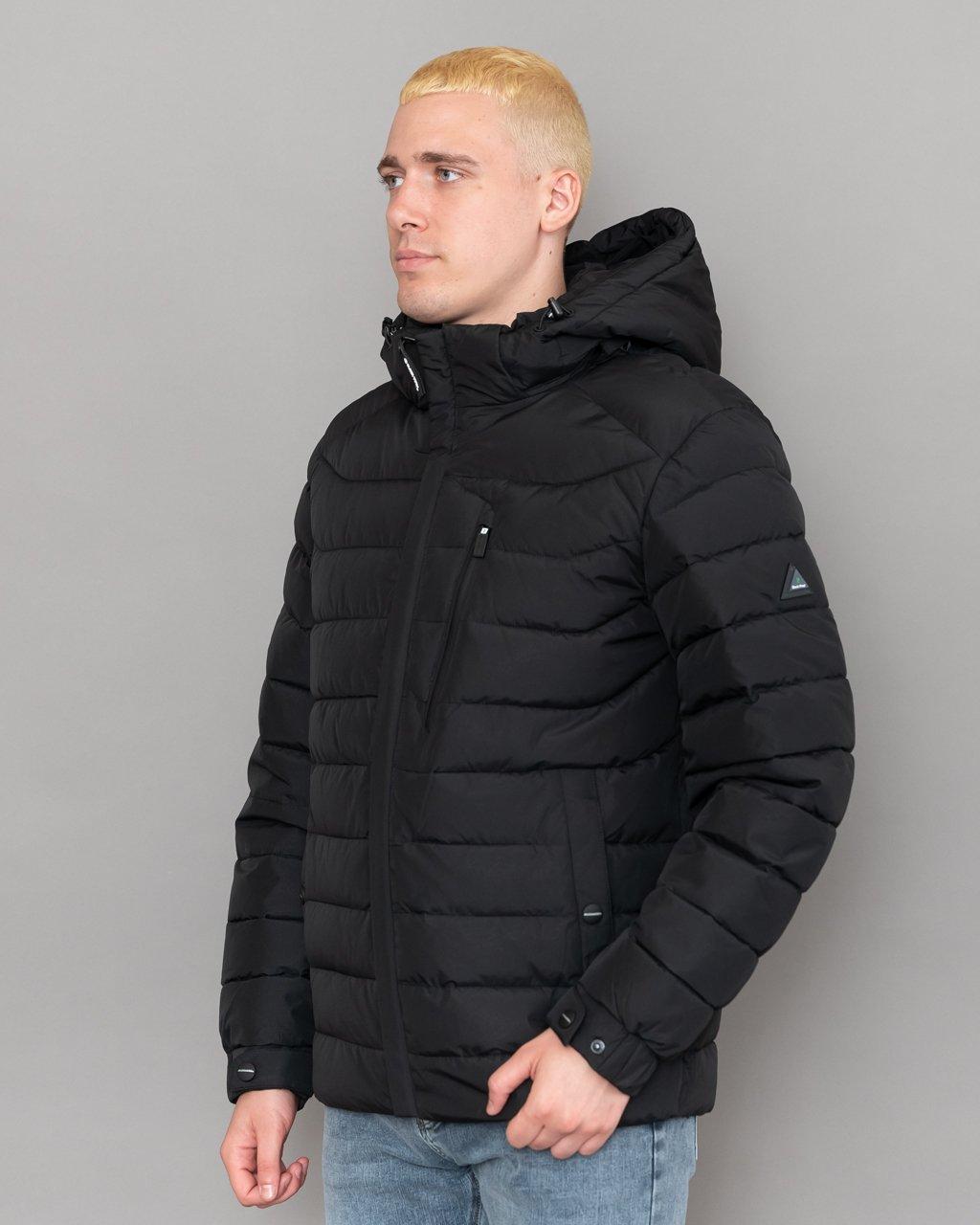 Чоловіча тепла зимова куртка Black Vinyl, чоловічі зимові куртки чорний. Чоловічий одяг, фото 1