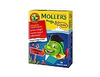 Желе зі смаком малини MOLLER'S OMEGA-3 RYBKI ŻELKI MALINOWE 36 SZT