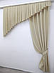 Кухонний комплект (200х250см.) шторка з ламбрекеном. Колір бежевий. Код 039к 52-0582, фото 2