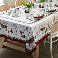 Скатертина 180*275 см водовідштовхувальна новорічна різдвяна, Тиротекс, тефлонове покриття