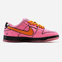 Женские кроссовки Nike SB Dunk Low x Powerpuff Girls розового цвета