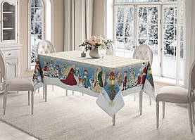 Скатертина 145*215 см водовідштовхувальна новорічна різдвяна, Тиротекс, тефлонове покриття