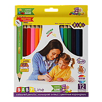 Карандаши цветные JUMBO ZiBi с точилкой 12цв., BABY Line