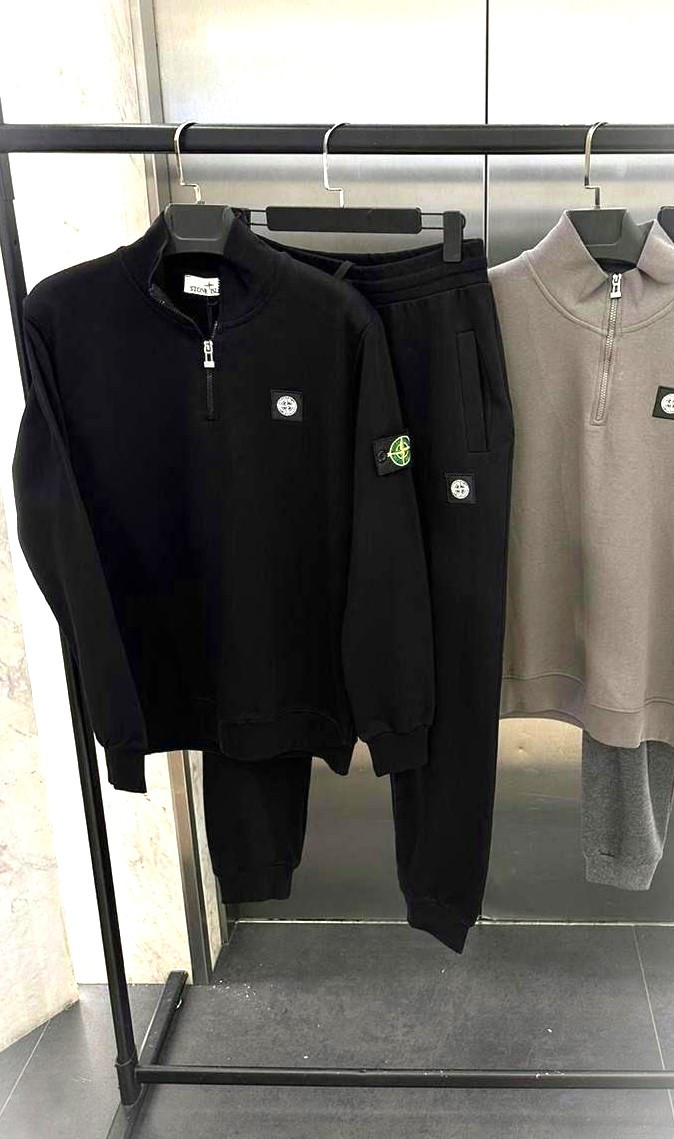 Чоловічий спортивний теплий костюм STONE ISLAND D11577 чорний S, М. XL, фото 1