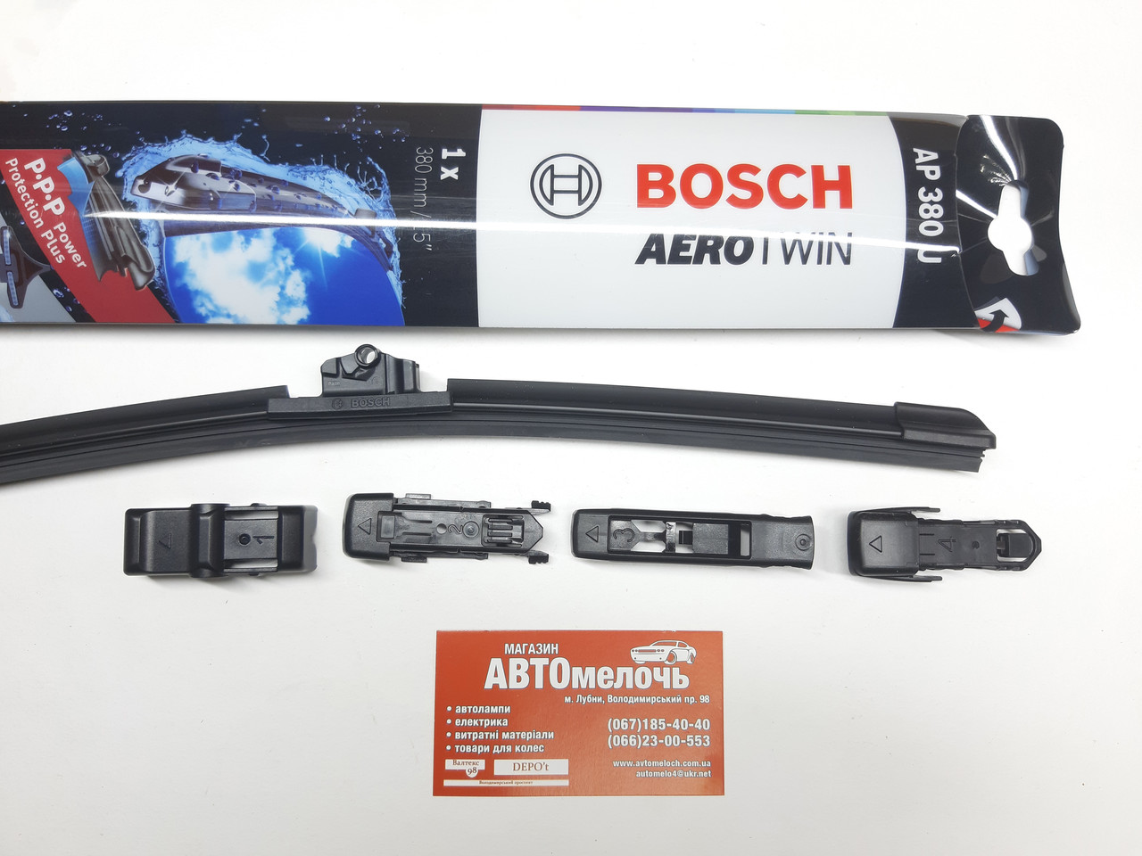 Щітка склоочисника безкаркасні з перехідниками 380 мм (15") Bosch