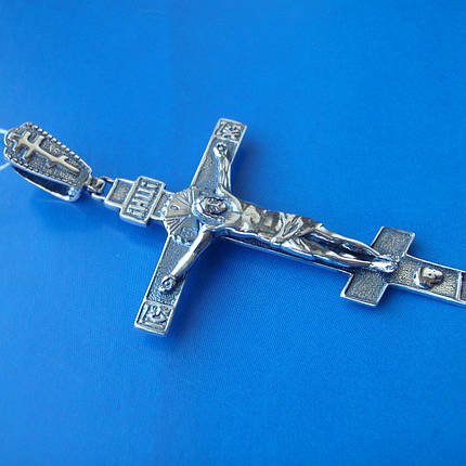 Серебряный крест с объемным распятием, 10 грамм, фото 2