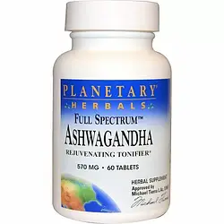 Ашваганда, Ashwagandha, Planetary Herbals, 570 мг, 60 таблеток